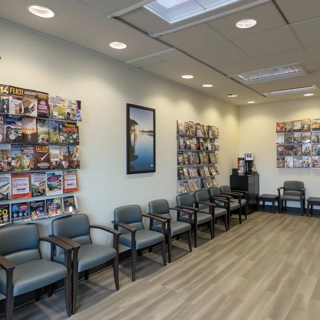 Sala de espera cómoda para clientes